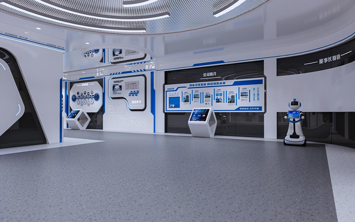 涇縣皖南電機500平方科技風展廳裝修設計(圖3) 涇縣皖南電機500平方科技風展廳裝修設計(圖3)