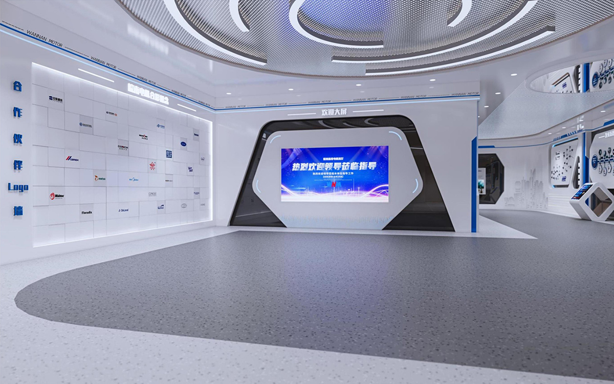 涇縣皖南電機500平方科技風展廳裝修設計(圖4) 涇縣皖南電機500平方科技風展廳裝修設計(圖4)