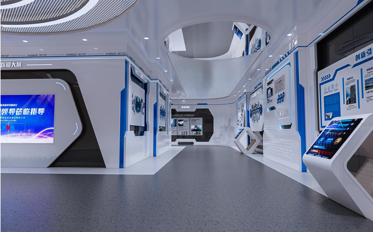 涇縣皖南電機500平方科技風展廳裝修設計(圖7) 涇縣皖南電機500平方科技風展廳裝修設計(圖7)